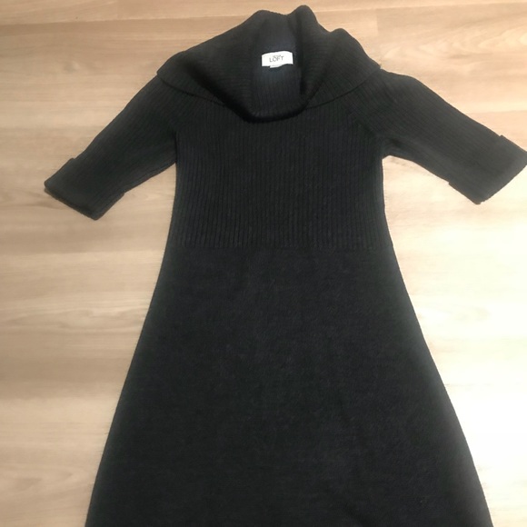 Loft cowl neck A line sweater knit dress - Picture 2 of 6